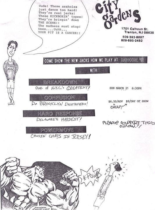 March 21st., 1993 - Breakdown/Confusion/Hard Response and Somebody Called the NJ State Troopers - ON THIS DATE IN CITY GARDENS HISTORY