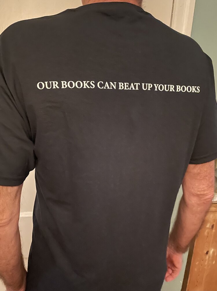 DiWulf Black "Our Books Can Beat Up Your Books" T-Shirt