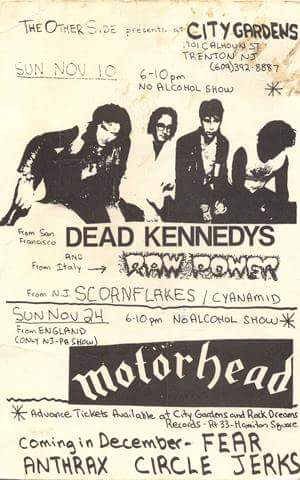 ON THIS DATE IN CITY GARDENS HISTORY: November 24th, 1985 - Motorhead Cancels Day of Show. Fates Warning Agrees to Play, but No One Cares...